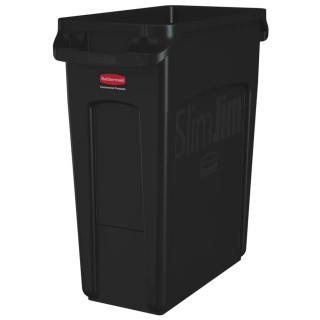 Rubbermaid Commercial Products 60L Black Polyethylene Waste Bin 1955959