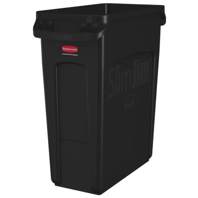 Rubbermaid Commercial Products 60L Black Polyethylene Waste Bin 1955959