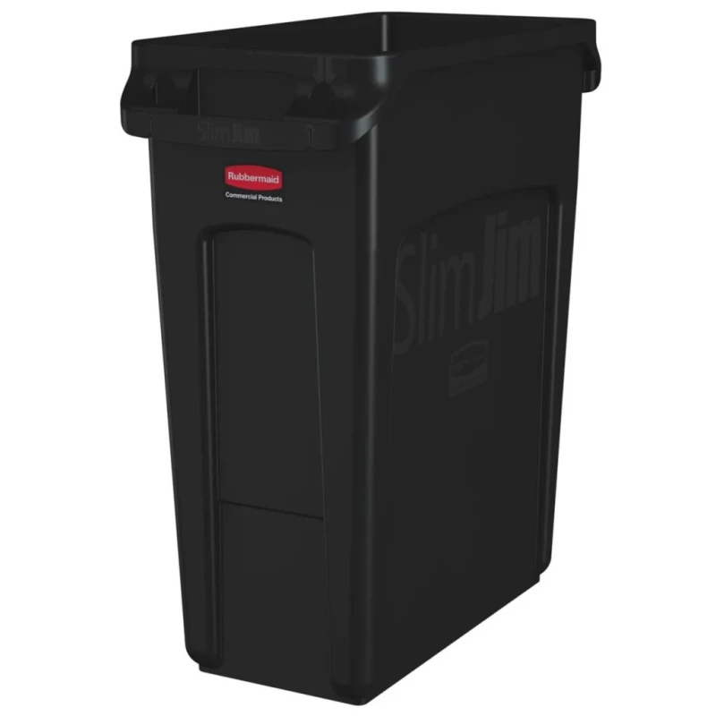 Rubbermaid Commercial Products 60L Black Polyethylene Waste Bin 1955959