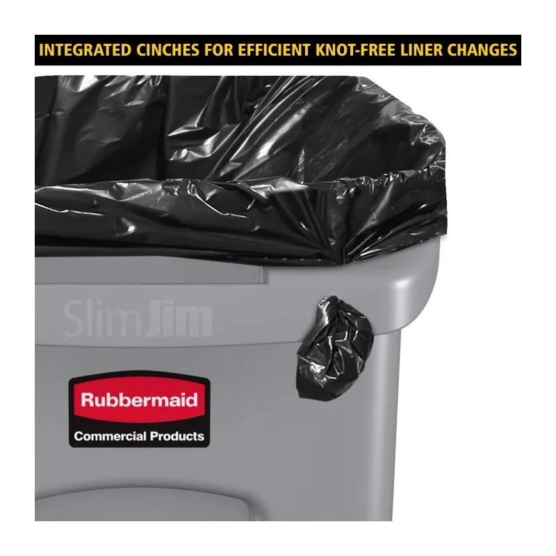 Rubbermaid Commercial Products 60L Black Polyethylene Waste Bin 1955959