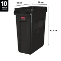 Rubbermaid Commercial Products 60L Black Polyethylene Waste Bin 1955959