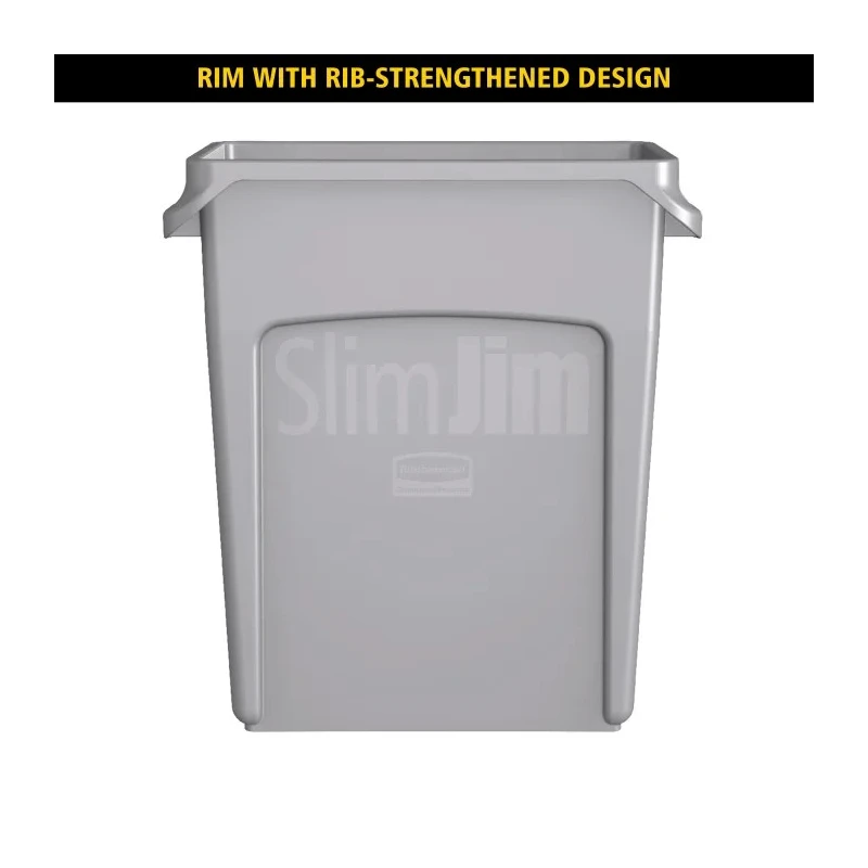 Rubbermaid Commercial Products 60L Black Polyethylene Waste Bin 1955959