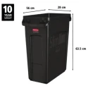 Rubbermaid Commercial Products 60L Black Polyethylene Waste Bin 1955959
