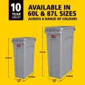 Rubbermaid Commercial Products 60L Black Polyethylene Waste Bin 1955959