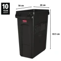 Rubbermaid Commercial Products 60L Black Polyethylene Waste Bin 1955959