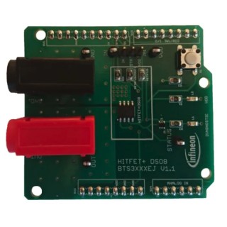 Infineon Arduino Compatible Evaluation Board with BTS3080EJ Demoboard, 12V Power Supply, 5V Signal Generator BTS3080EJ