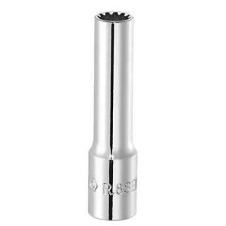Facom 1/4 in Drive 1/4 in Spline Square Socket, Chrome Vanadium Steel, 50mm Overall Length R.8SEL