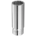 Facom 1/4 Inch Drive 6 mm 12 Point Square Socket, Bright Chrome Finish, 50mm Overall Length R.6EL