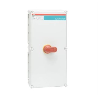 ABB 3-Pole Switch Disconnector OT Series IP65 250A 200 kW, Red Yellow Handle 