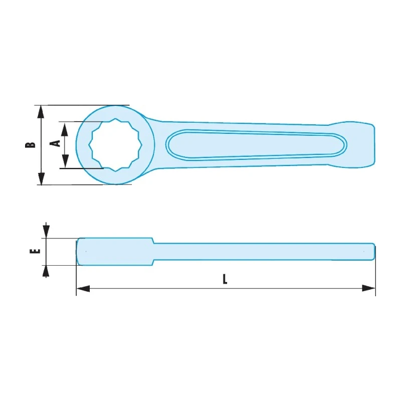 Facom Non-Sparking Single Ended Ring Spanner 19 mm, 145mm Overall Length 50.19SR