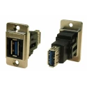 RS PRO USB Connector Panel Mount Female to Female 2 Port USB Type A to A USB 3.0 235-4748