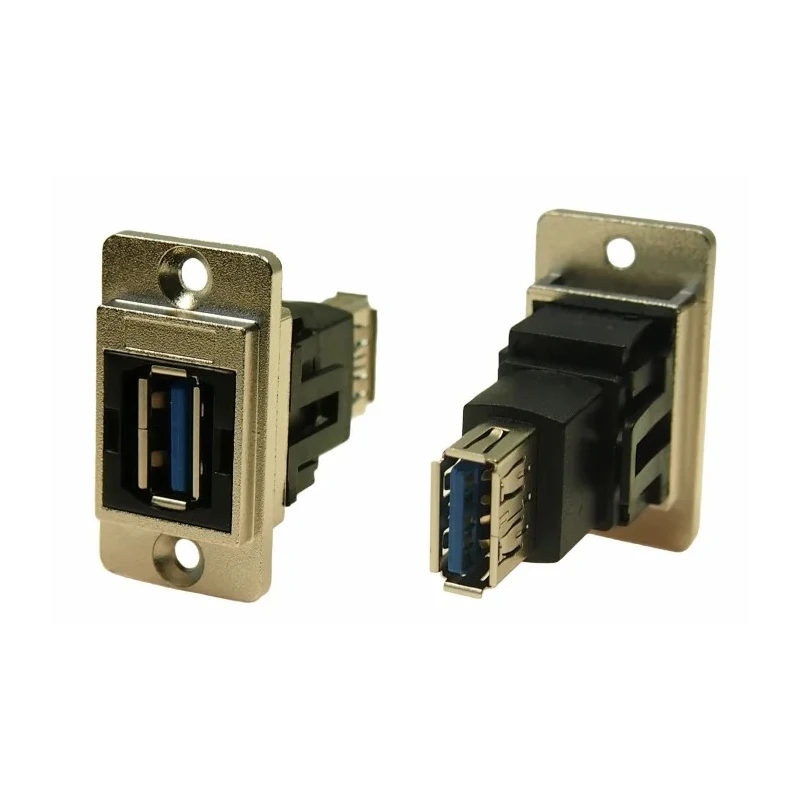 RS PRO USB Connector Panel Mount Female to Female 2 Port USB Type A to A USB 3.0 235-4748