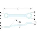 Facom Offset Ring Spanner Metric Size 6 to 50 mm Satin Chrome Finish 182mm Overall Length 55A.8X9