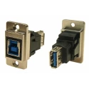 RS PRO USB Connector Panel Mount Female/Female 2 Port USB Type B to A USB 3.0 235-4750
