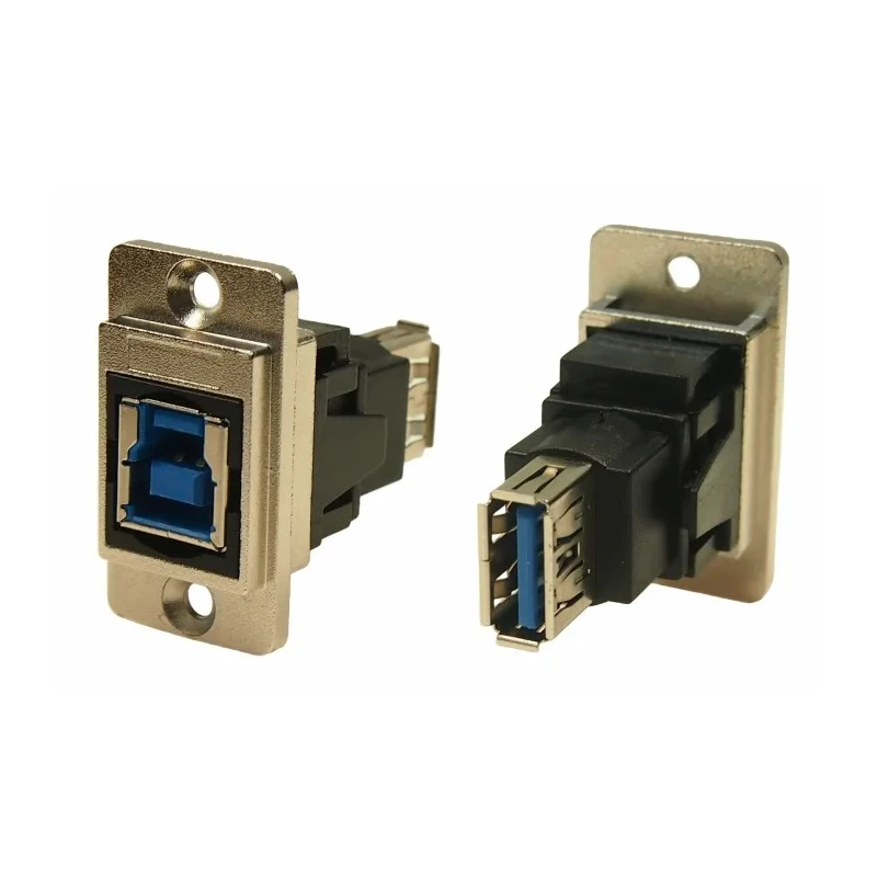 RS PRO USB Connector Panel Mount Female/Female 2 Port USB Type B to A USB 3.0 235-4750