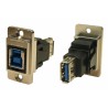 RS PRO USB Connector Panel Mount Female/Female 2 Port USB Type B to A USB 3.0 235-4750