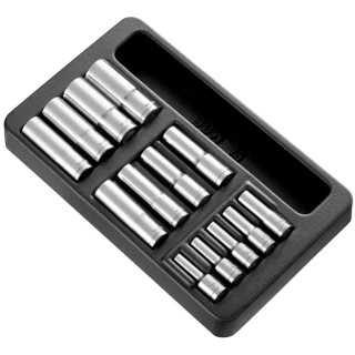 Facom 13-Piece 1/2", 3/8" Drive 6 Point Deep Socket Set MOD.HLB