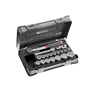 Facom 19-Piece 1/2 Inch Drive 12 Point Socket Set Chrome Vanadium Steel S.161-2P12