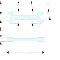 Facom Double Ended Open Spanner Metric 21 x 23 mm Chrome Finish 245mm Length 44.21X23SLS
