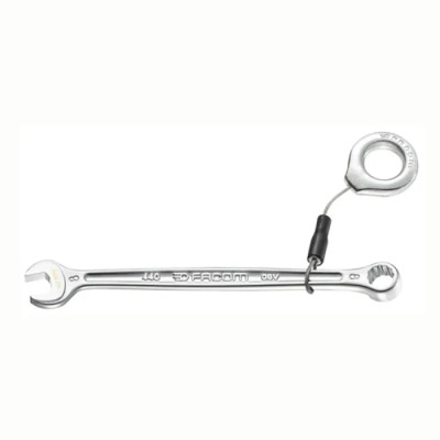 Facom Combination Spanner 15 mm, Chrome Finish, 185 mm Overall Length, 12 Points, 15° Offset 440.15SLS