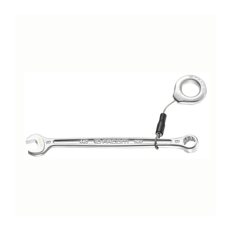 Facom Combination Spanner 15 mm, Chrome Finish, 185 mm Overall Length, 12 Points, 15° Offset 440.15SLS
