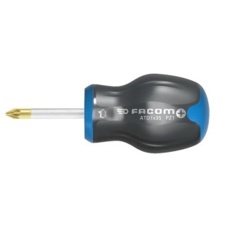 Facom Stubby Screwdriver Protwist PZ1 Tip 35 mm Blade 91 mm Overall ATD1X35