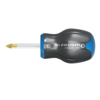 Facom Stubby Protwist Screwdriver PZ2 Tip 35 mm Blade 91 mm Overall ATD2X35