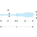 Facom Standard Screwdriver with IPR25 Tip, 100 mm Blade Length, 220 mm Overall Length, Model IPR25