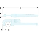 Facom 140 mm Jaw Capacity Pipe Wrench 950mm Overall Length Metal Handle 134A.36