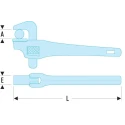 Facom 49 mm Jaw Capacity Pipe Wrench, 350 mm Overall Length, Metal Handle 135A.14