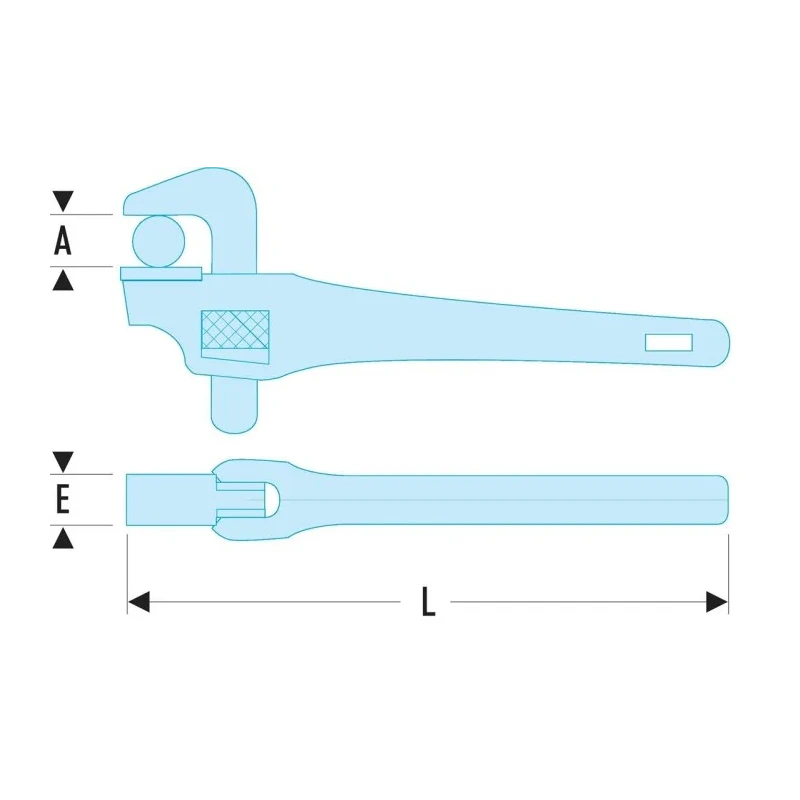 Facom 49 mm Jaw Capacity Pipe Wrench, 350 mm Overall Length, Metal Handle 135A.14