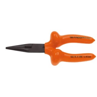 Facom 1-Piece Round Nose Plier Semi Round Nose Serrated Jaw Burnished Finish 170mm Overall Length 193.16AVSE