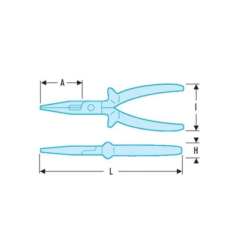 Facom 1-Piece Round Nose Plier Semi Round Nose Serrated Jaw Burnished Finish 170mm Overall Length 193.16AVSE