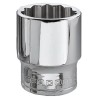 Facom 3/8 in Drive 11 mm 12 Point Square Socket, Bright Chrome Finish, Chrome Vanadium Steel, 27mm Overall Length J.11