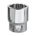 Facom 3/8 in Drive 13 mm 12 Point Square Chrome Vanadium Steel Socket, Bright Chrome Finish, 30mm Overall Length J.13