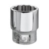 Facom 3/8 in Drive 13 mm 12 Point Square Chrome Vanadium Steel Socket, Bright Chrome Finish, 30mm Overall Length J.13