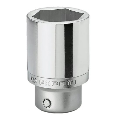 Facom 3/4 in Drive 19 mm Six Point Square Socket Satin Chrome Finish 90mm Length K.19LA