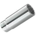 Facom 1/4 in Drive 7/16 in 12 Point Square Socket, Bright Chrome Finish, 50mm Overall Length R.7/16EL