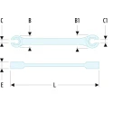 Facom Flare Nut Spanner Double Ended Metric Size 11 x 13 mm Chrome Vanadium Steel Chrome Finish 143mm Overall Length 43.11X13
