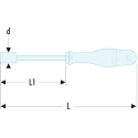 Facom Hexagon Nut Driver, 6.35 mm Tip, 63 mm Blade, 180 mm Overall ATM.M1