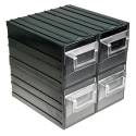 RS PRO Drawer Storage Unit 4 Plastic Transparent 208 mm x 208 mm x 222 mm 236-3612