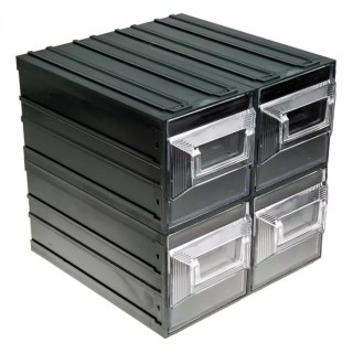RS PRO Drawer Storage Unit 4 Plastic Transparent 208 mm x 208 mm x 222 mm 236-3612