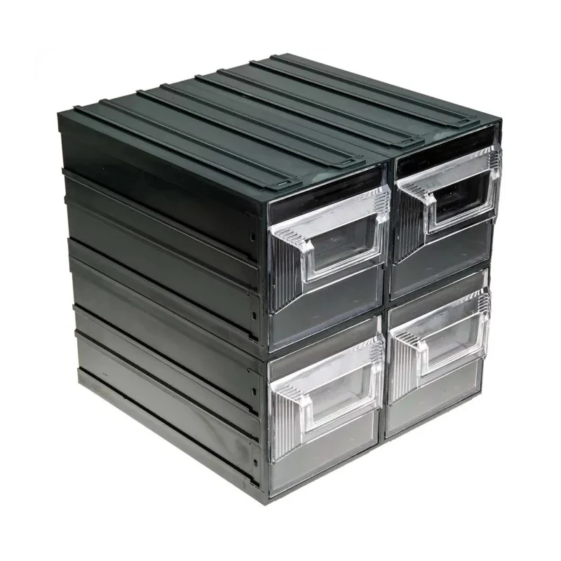 RS PRO Drawer Storage Unit 4 Plastic Transparent 208 mm x 208 mm x 222 mm 236-3612
