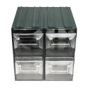 RS PRO Drawer Storage Unit 4 Plastic Transparent 208 mm x 208 mm x 222 mm 236-3612