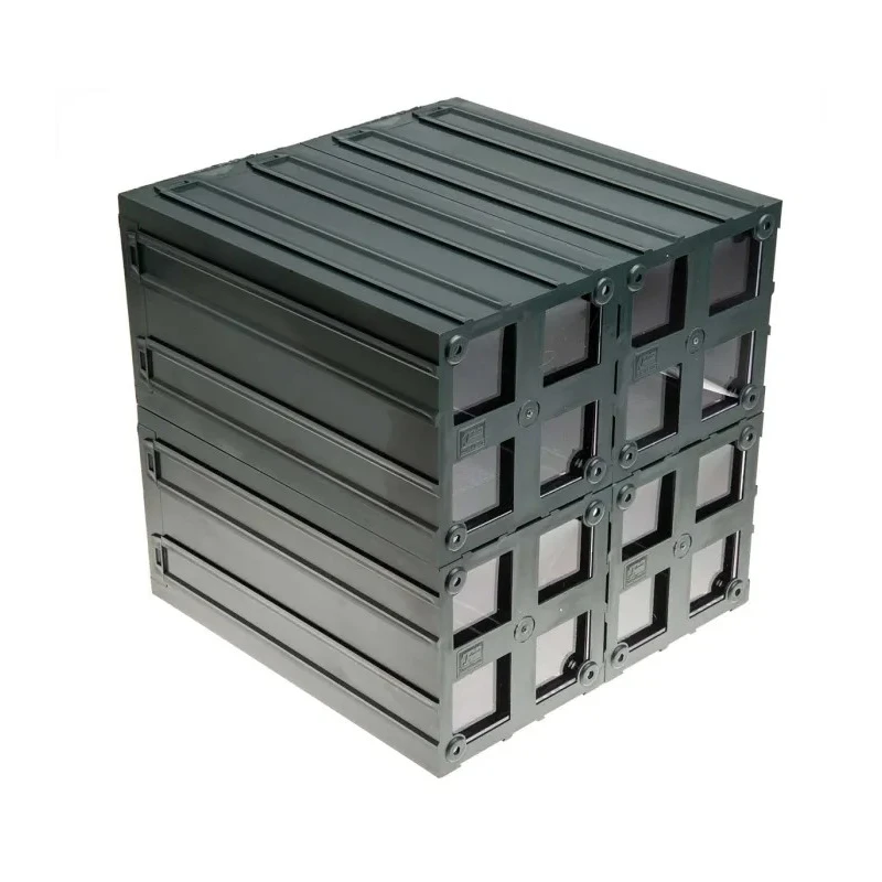 RS PRO Drawer Storage Unit 4 Plastic Transparent 208 mm x 208 mm x 222 mm 236-3612