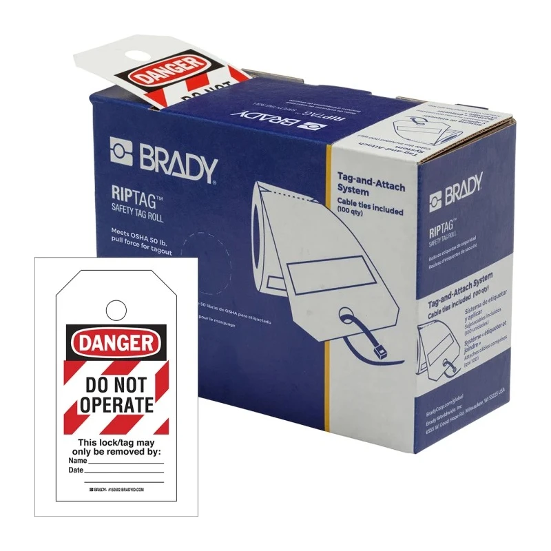 Brady Safety Prohibition Tag White on Red English Language 100 Per Pack 150501