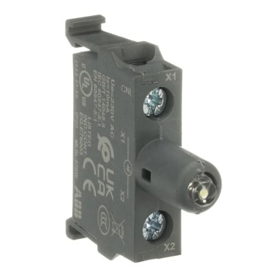 ABB MLBL Series LED Light Block, 230V AC, White Illumination 1SFA611621R2075 MLBL-07BW