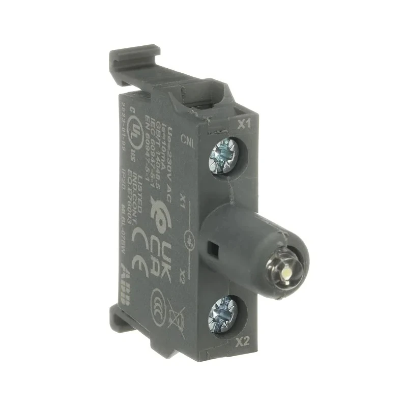 ABB MLBL Series LED Light Block, 230V AC, White Illumination 1SFA611621R2075 MLBL-07BW