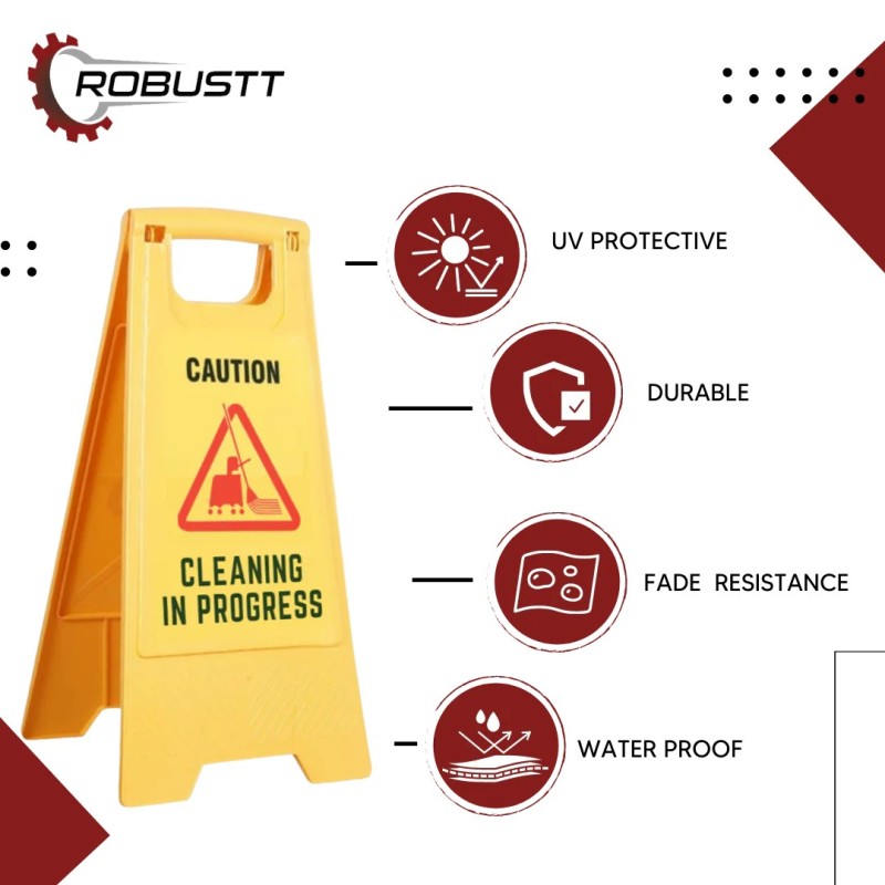 Buy Robustt PP Material Cleaning In Progress Sign Board 62X30cm