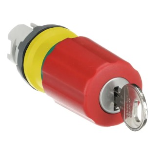 ABB Emergency Stop Push Button Head Red Plastic Mushroom Key Release 30mm Diameter 22.5mm Cutout 1SFA611522R1301